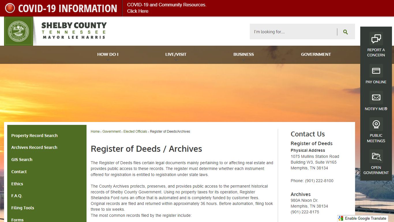 Register of Deeds / Archives - Shelby County, TN